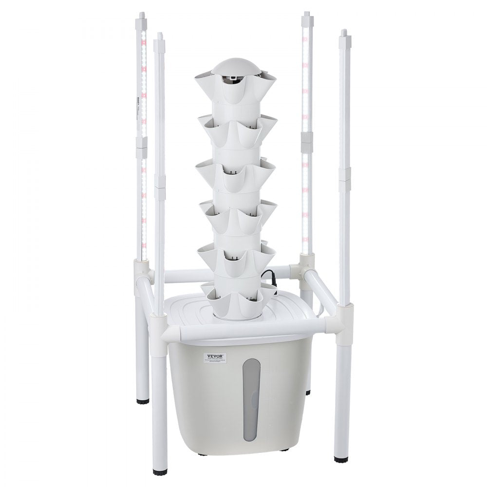 VEVOR Hydroponic Tower, 30 Pods 6 Tiers Hydroponics Growing System Kit with LED Grow Light & App Control, Vertical Home Garden with 20L Water Tank & Pump, Planter for Indoor Herbs, Fruits, Vegetables