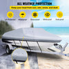 VEVOR Waterproof Boat Cover, 20\'-22\' Trailerable Boat Cover, Beam Width up to 106\" v Hull Cover Heavy Duty 210D Marine Grade Polyester Mooring Cover for Fits V-Hull Boat with 5 Tightening Straps