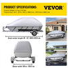 VEVOR Waterproof Boat Cover, 20\'-22\' Trailerable Boat Cover, Beam Width up to 106\" v Hull Cover Heavy Duty 210D Marine Grade Polyester Mooring Cover for Fits V-Hull Boat with 5 Tightening Straps