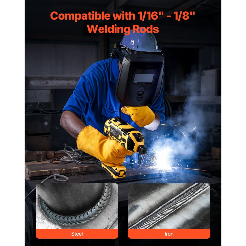 VEVOR Portable Handheld Welding Machine, 20-140A Portable ARC Welder with 5-Level Current Adjustment & IGBT Inverter, 110V Handheld Stick Welder with Hot Start Function Fit for 1/16"-1/8" Welding Rods