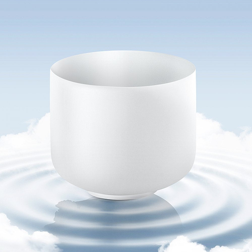 VEVOR Crystal Singing Bowl, 8-inch F Note Heart Chakra Singing Bowl, Frosted Quartz Singing Bowl with Rubber Mallet and O-Ring, Perfect for Meditation, Yoga, Sound Baths, Sound Healing