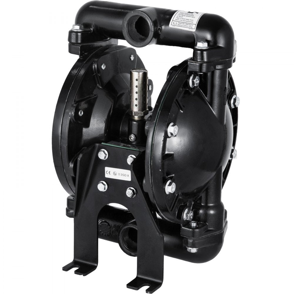 VEVOR Air-Operated Double Diaphragm Pump 1 inch Inlet Outlet Aluminum 24 GPM Max 120PSI for Industrial Use