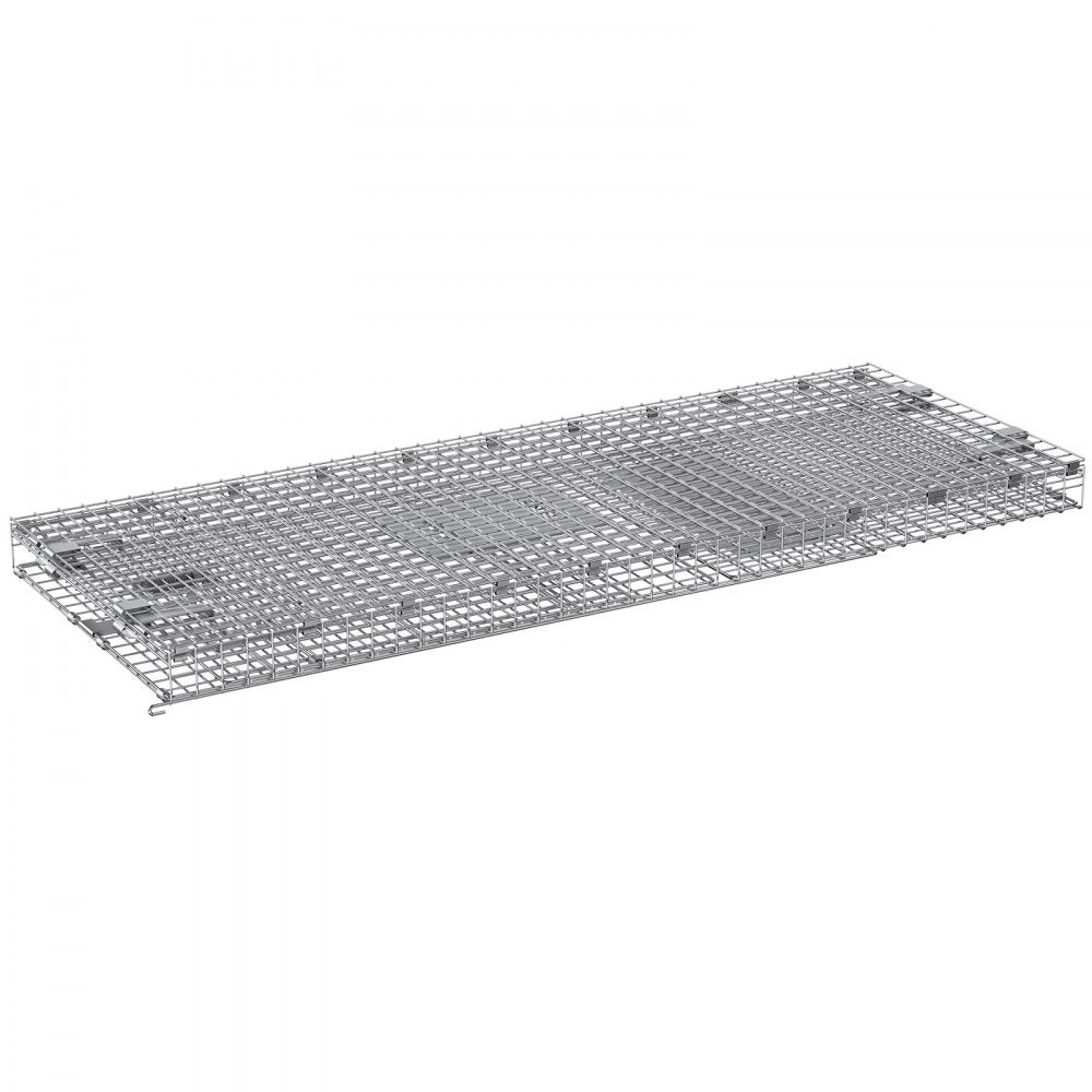VEVOR Humane Live Animal Trap, Dimensions 50" x 20" x 26", Crafted from Galvanized Iron, Collapsible Design with Carrying Handle for Capturing Stray Dogs, Armadillos, Raccoons, Marmots, and Foxes