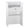 VEVOR Reception Desk, 23.6 inch Rectangular Front Counter Table, Modern Office Reception Desk with Drawer, Small Minimalist Retail Counter Table for Checkout, Lobby, Beauty Salon and Office, White