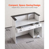 VEVOR Reception Desk, 50 inch Rectangular Front Counter Table, Modern Office Reception Desk with Light Strip, 3 Drawers & Storage Cabinets, Retail Counter Table for Checkout, Lobby, Salon, Office
