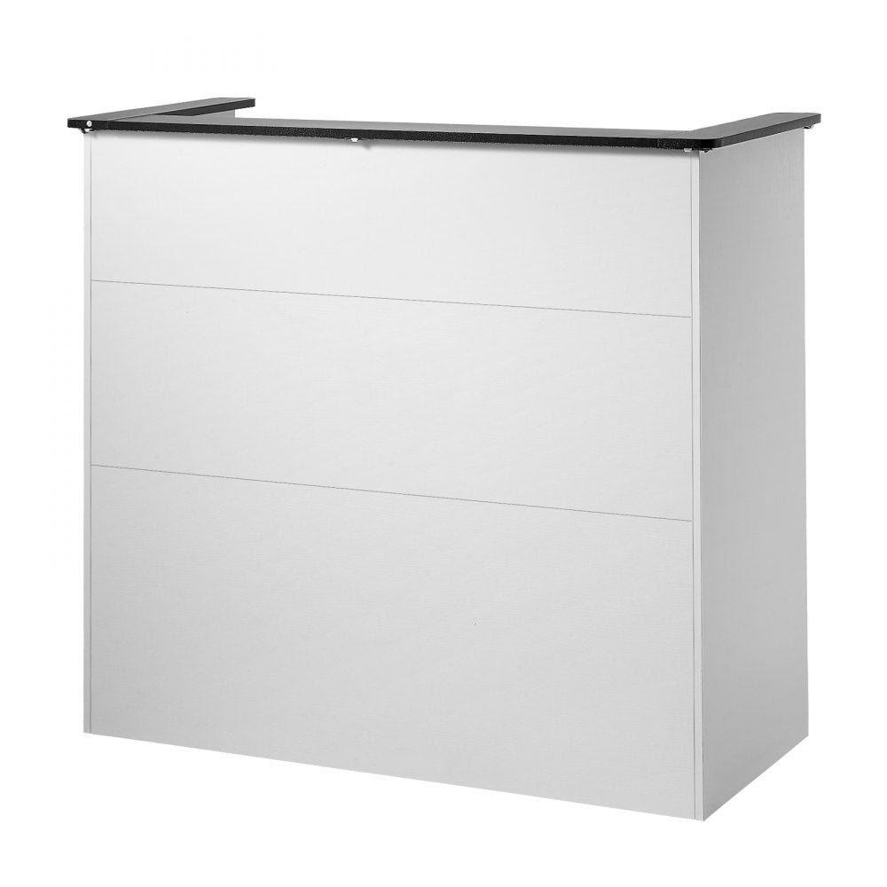 VEVOR Reception Desk, 50 inch Rectangular Front Counter Table, Modern Office Reception Desk with Light Strip, 3 Drawers & Storage Cabinets, Retail Counter Table for Checkout, Lobby, Salon, Office