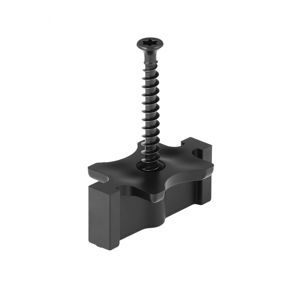 VEVOR 900PCS Hidden Deck Fasteners for Composite Decking Board, Universal Composite T Clips & Plastic Hidden Fasteners with Metal Screws,Polypropylene PP Clips Works with 0.26 inch Gaps, Black