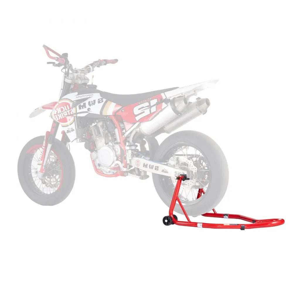 VEVOR Motorcycle Rear Wheel Stand, 850 LBS Load Capacity Heavy Duty Rear Wheel Stand with U + L Fork Swingarm Spool, Adjustabe Motorcycle Lift Jack Stand, for Suzuki Yamaha Honda Kawasaki, Red