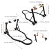 VEVOR Motorcycle Stand Lift, 850lbs Front Rear Combo Stand Lift Stand, Front and Rear Wheel Fork Stand, U+L Fork Swingarm Spool, Compatible with Most Yamaha Honda Kawasaki Suzuki Motorcycles, Black