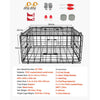 VEVOR Crab Trap, 2 Packs, 24.4x24.4x11.8 inch Heavy Duty Large Crab Pot Trap for Dungeness, Black PVC Coated Wire Mesh for Stealth, with Gauge, Red/White Float, 100ft Leaded Core Rope, and Gloves