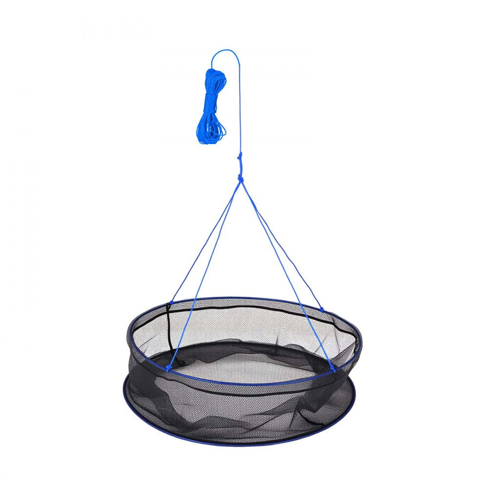 VEVOR Foldable Fishing Net, Landing Fishing Pier Nets, Portable Drop Net for Pulling up Fish, Durable and Fish-friendly, with Rope and Storage Bag, for Minnows, Crawfish, Shrimp, Crab