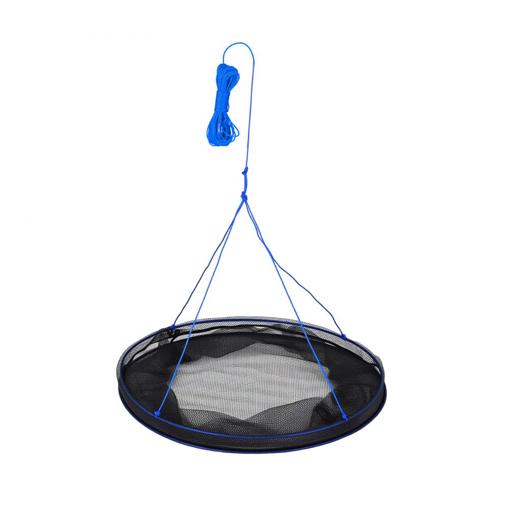 VEVOR Foldable Fishing Net, Landing Fishing Pier Nets, Portable Drop Net for Pulling up Fish, Durable and Fish-friendly, with Rope and Storage Bag, for Minnows, Crawfish, Shrimp, Crab