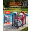 VEVOR Pool Storage Bin, 36.8 x 24 x 35.6 in, Rolling Pool Float Storage Organizer with Side Pockets & Casters, Heavy Duty Metal Frame, Poolside Toys Noodles Holder Mesh Basket for Swimming Pools