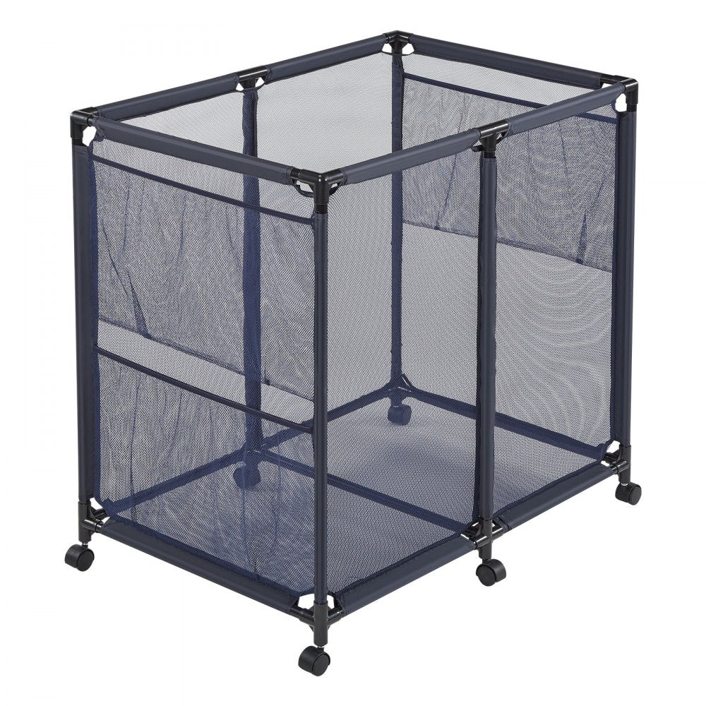 VEVOR Pool Storage Bin, 36.8 x 24 x 35.6 in, Rolling Pool Float Storage Organizer with Side Pockets & Casters, Heavy Duty Metal Frame, Poolside Toys Noodles Holder Mesh Basket for Swimming Pools