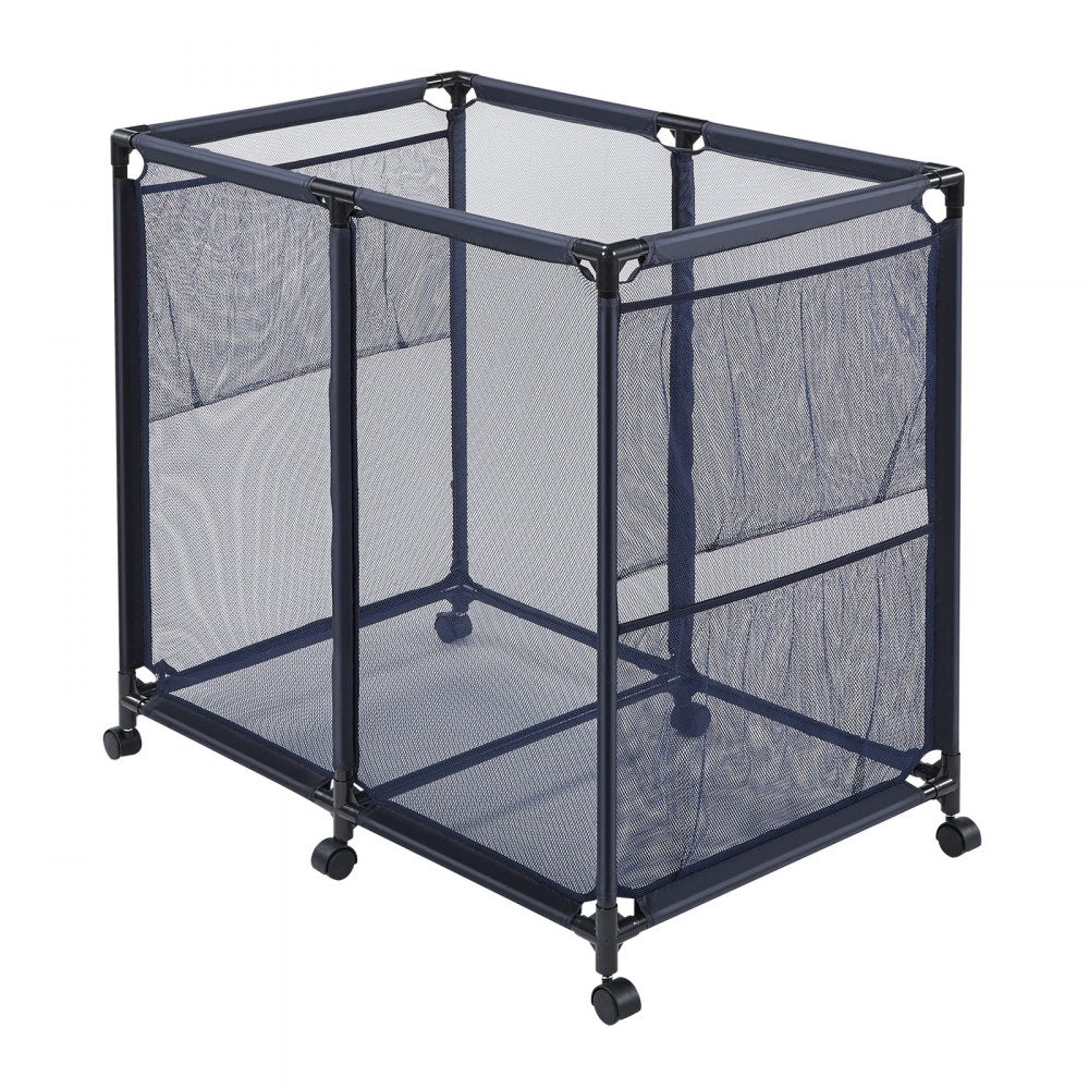 VEVOR Pool Storage Bin, 36.8 x 24 x 35.6 in, Rolling Pool Float Storage Organizer with Side Pockets & Casters, Heavy Duty Metal Frame, Poolside Toys Noodles Holder Mesh Basket for Swimming Pools