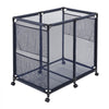 VEVOR Pool Storage Bin, 36.8 x 24 x 35.6 in, Rolling Pool Float Storage Organizer with Side Pockets & Casters, Heavy Duty Metal Frame, Poolside Toys Noodles Holder Mesh Basket for Swimming Pools