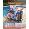 VEVOR Pool Storage Bin, 48.8 x 32.7 x 32.7 in, Rolling Pool Float Storage Organizer with Side Pockets & Casters, Heavy Duty Metal Frame, Poolside Toys Noodles Holder Mesh Basket for Swimming Pools
