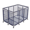 VEVOR Pool Storage Bin, 48.8 x 32.7 x 32.7 in, Rolling Pool Float Storage Organizer with Side Pockets & Casters, Heavy Duty Metal Frame, Poolside Toys Noodles Holder Mesh Basket for Swimming Pools