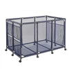 VEVOR Pool Storage Bin, 48.8 x 32.7 x 32.7 in, Rolling Pool Float Storage Organizer with Side Pockets & Casters, Heavy Duty Metal Frame, Poolside Toys Noodles Holder Mesh Basket for Swimming Pools