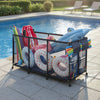 VEVOR Pool Storage Bin, 69 x 32 x 35 in, Rolling Pool Float Storage Organizer with Side Pockets & Noodles Holder, Durable Metal Frame, Poolside Toys Breathable Mesh Basket for Swimming Pools