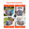 VEVOR Pool Storage Bin, 64.96 x 33.46 x 64.96 in, Rolling Pool Float Storage Organizer with Side Pockets & Noodles Holder Rack, Durable Plastic Frame, Poolside Toys Mesh Basket for Swimming Pools