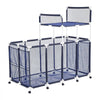 VEVOR Pool Storage Bin, 64.96 x 33.46 x 64.96 in, Rolling Pool Float Storage Organizer with Side Pockets & Noodles Holder Rack, Durable Plastic Frame, Poolside Toys Mesh Basket for Swimming Pools