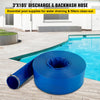 VEVOR Discharge Hose, 3\" x 105\', PVC Lay Flat Hose, Heavy Duty Backwash Drain Hose with Clamps, Weather-proof & Burst-proof, Ideal for Swimming Pool & Water Transfer, Blue