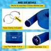VEVOR Discharge Hose, 3\" x 105\', PVC Lay Flat Hose, Heavy Duty Backwash Drain Hose with Clamps, Weather-proof & Burst-proof, Ideal for Swimming Pool & Water Transfer, Blue