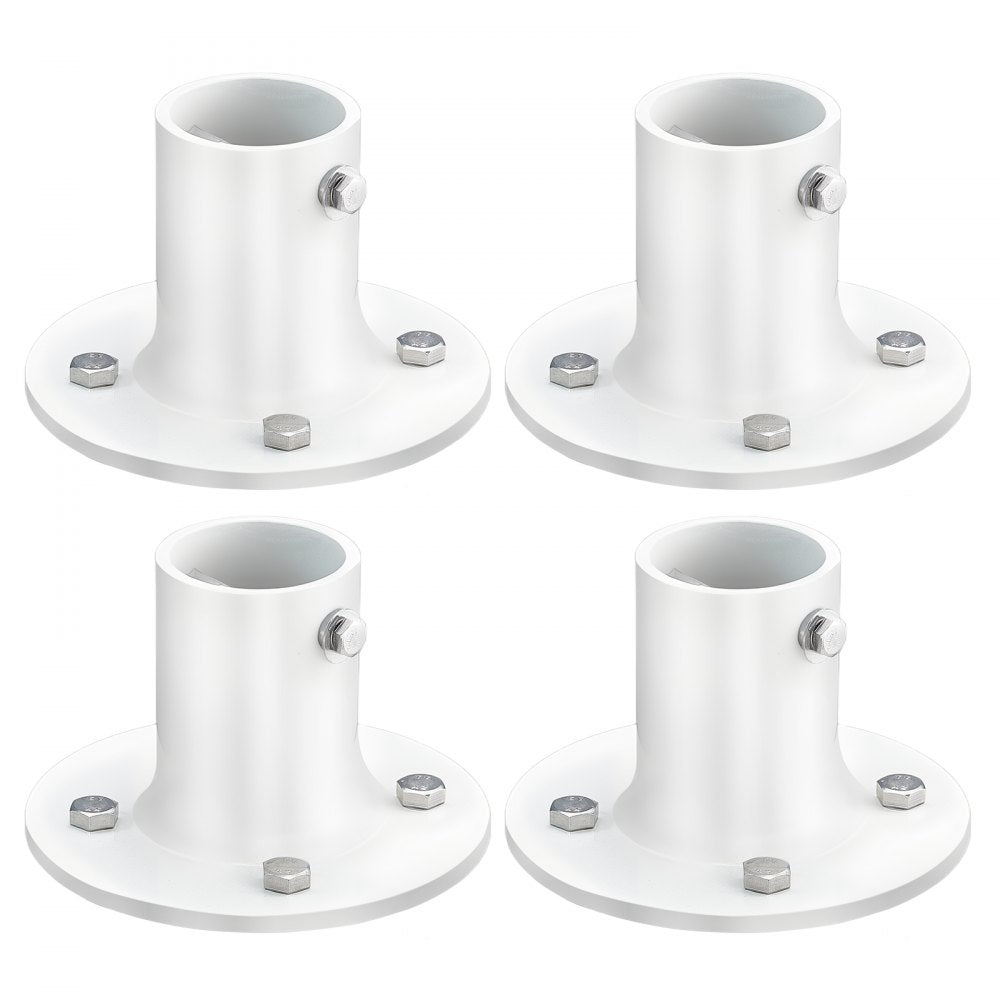 VEVOR Deck Anchor Flange 4 Pack, 1-7/8 in Pool Ladder Deck Mount, Handrail Anchor with Stainless Steel Mounting Hardware, Premium Aluminum Alloy Flange for Inground Swimming Pool Ladder, White