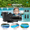 VEVOR Above Ground Pool Pump, 1.5 HP, 100 GPM Single Speed Swimming Pool Pump, 110V/240V 3450 RPM 50.9 ft Max Head Pool Pump with Filter Basket, for Above Ground Pools Hot Tubs Spas