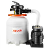 VEVOR 12 in Sand Filter Pump for Above Ground Pool, 0.33 HP 3000 GPH, Swimming Pool Sand Filter Pump with Pre-Assembled Core & Leak-Resistant Design, 6-Way Valve, High-Efficiency Filtration for Pools