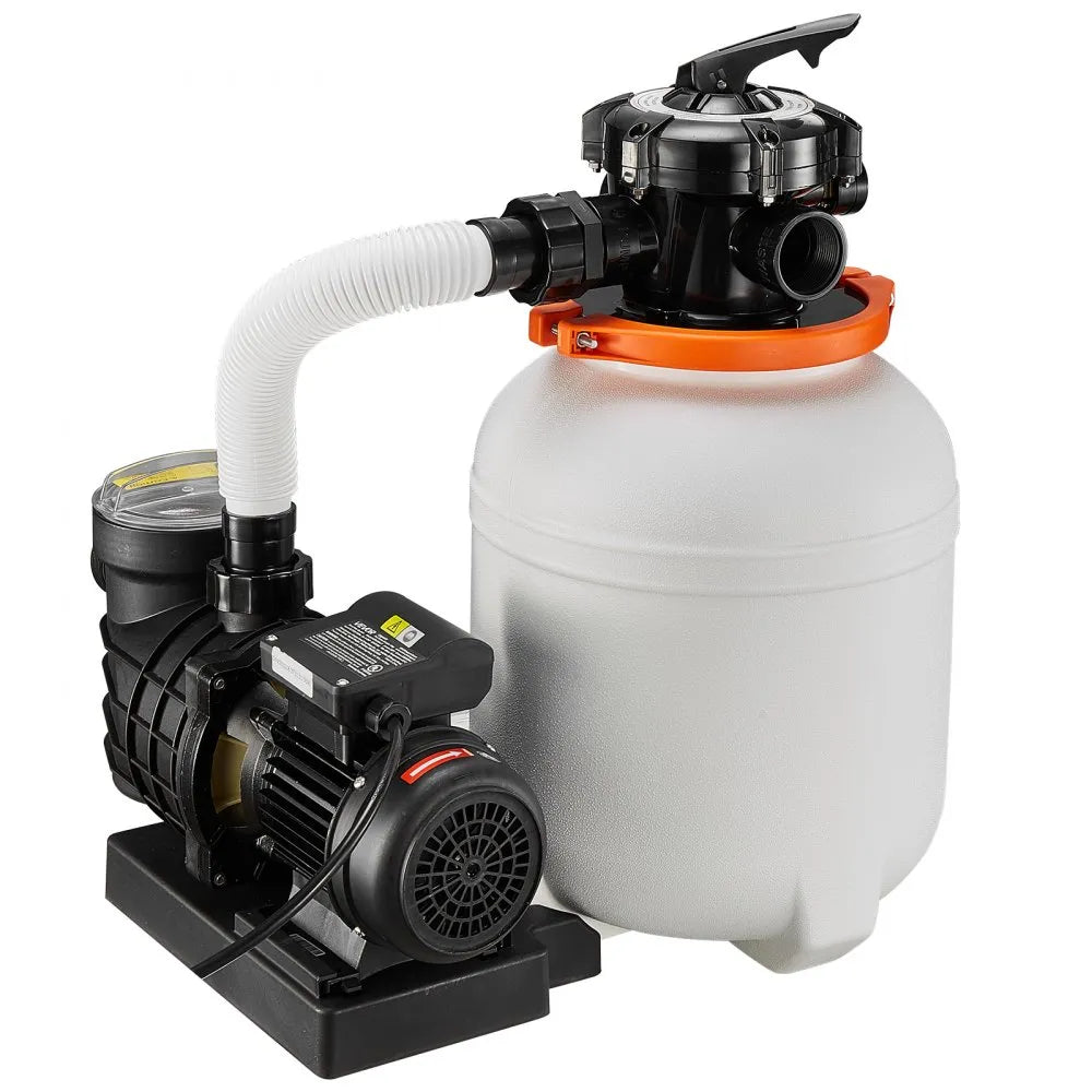 VEVOR FlashPure Sand Filter Pump, 12 in for Above Ground Pool, 0.5 HP 3000 GPH, Swimming Pool Filter System with Timer, 6X Faster Filtration, Media Installed, Leak-Resistant, Ready to Use Out of Box