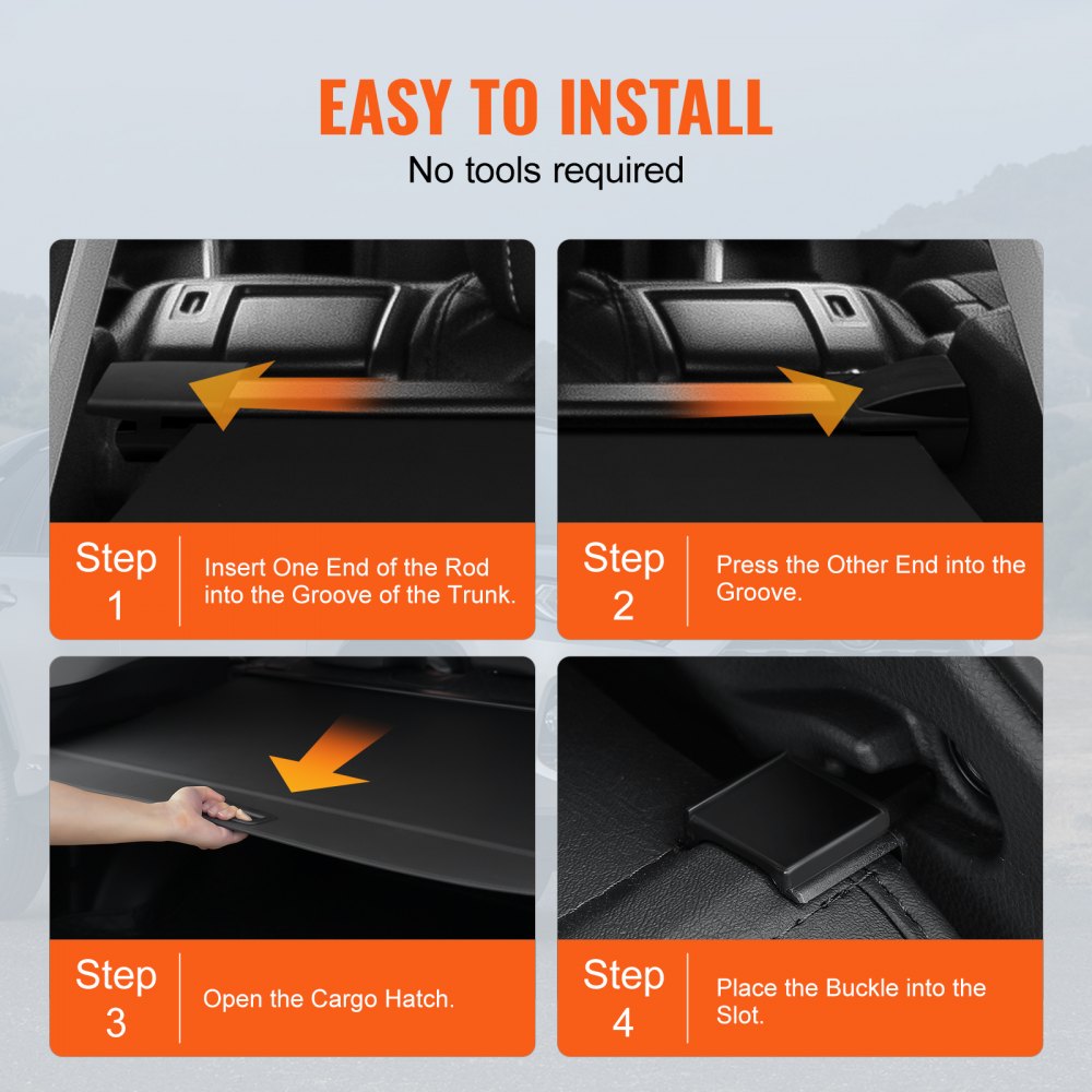 VEVOR Retractable Cargo Cover, Upgraded Waterproof Trunk Cover Security Shield Shade for Jeep Grand Cherokee 2 Row 2022-2025 5-Seater, UV Proof Rear Trunk Cover Aluminum Alloy & PVC Leather Texture