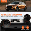 VEVOR Retractable Cargo Cover for Toyota, Upgraded Waterproof Trunk Cover Security Shield Shade for Toyota RAV4 2019-2025 5-Seater, UV Resistant Rear Trunk Cover, Aluminum Alloy & PVC Leather Texture