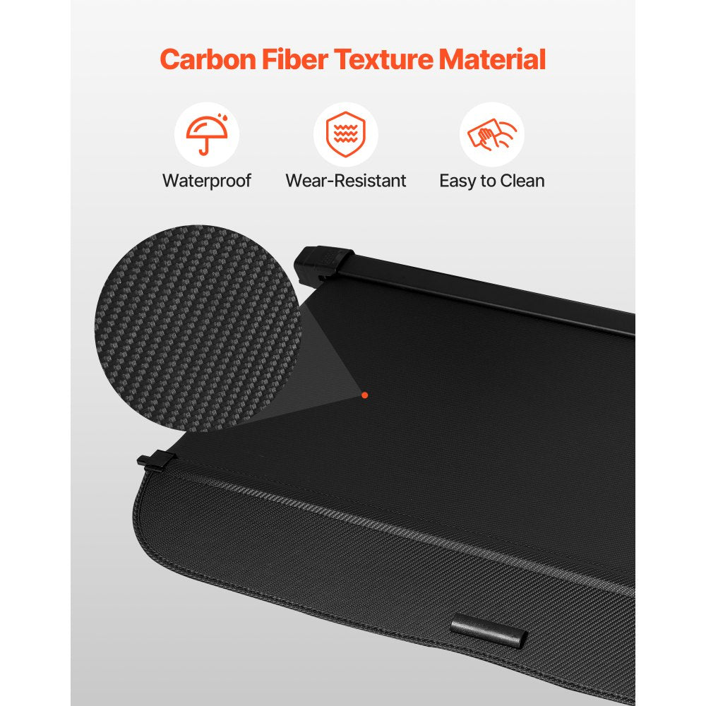 VEVOR Retractable Cargo Cover, Upgraded Carbon Fiber Texture Trunk Cover, Anti-Peeping Luggage Privacy Shield, Easy Installation Security Shade Car Accessories, for Honda CRV 2023-2025 5-Seater