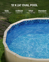 VEVOR 12 x 24 ft Oval Pool Liner, Unibead Above Ground Pool Liners, 52in Wall Height, Durable Standard Gauge Vinyl, Designed for Steel Sided Above-Ground Swimming Pools