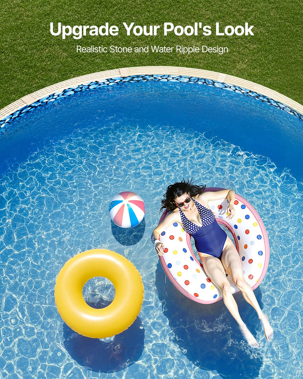VEVOR 18-ft Round Above Ground Pool Liner, Overlap Pool Liners, Standard Gauge Vinyl, 48-to-54inch Wall Height, Designed for Steel Sided Above-Ground Swimming Pools