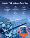 VEVOR 24ft Pool Liner, Round UniBead Swimming Pool Liner for 52 in Wall Height, Premium Vinyl, Easy Install with Leak-Proof Patches, Designed for Steel Sided Above-Ground,Outdoor, Boulder Swirl