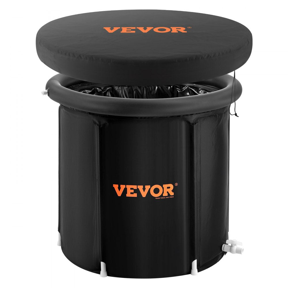 VEVOR Ice Bath Tub, Cold Water Therapy Plunge Tub for Athletes, Portable Outdoor Ice Barrel Plunge Pool for Recovery, 105 Gal Inflatable Folding Bathtub with Cover, Home Ice Pod for Adult, 34"Lx30"H