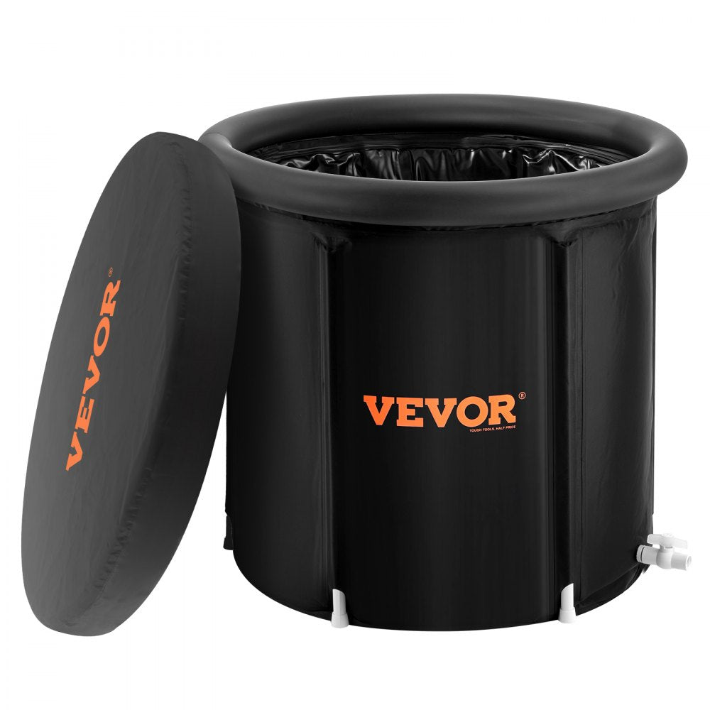 VEVOR Ice Bath Tub, Cold Water Therapy Plunge Tub for Athletes, Portable Outdoor Ice Barrel Plunge Pool for Recovery, 105 Gal Inflatable Folding Bathtub with Cover, Home Ice Pod for Adult, 34"Lx30"H