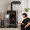 VEVOR Chimney Sweep Kit, 39 ft Maximum Extendable Length Chimney Sweep, Chimneys Cleaning Kit with Bristle Replacements & Goggles, 90° Bendable Fireplace Cleaning Tool, for Square, Rectangle Chimneys