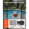 VEVOR Pool Fence Gate, 4 x 2.5 ft Inground Swimming Pool Fences Gate, Outdoor Security Fencing Door Kit with Metal Latch, 352 gsm Teslin PVC Mesh, Round Tube, Lockable and Easy Installation, Black