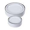 VEVOR Plastic Disposable Plates, 350 Pcs Plastic Dinnerware Set, Include 50 Dinner Plates, 50 Dessert Plates, 50 Pre-Rolled Napkins, 50 Forks, 50 Knives, 50 Spoons, and 50 Cups, for Party and Wedding
