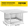 VEVOR Chimney Cap, 13\" x 13\" Flue Caps, 304 Stainless Steel Fireplace Chimney Cover, Adjustable Metal Spark Arrestor with Bolts Screws, Mesh Chimney Flue Cover for Outside Existing Clay Flue Tile