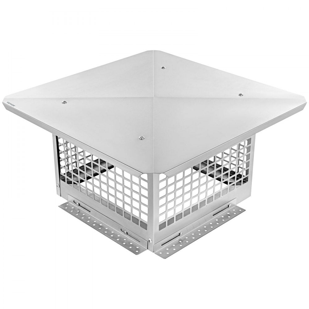 VEVOR Chimney Cap, 13\" x 13\" Flue Caps, 304 Stainless Steel Fireplace Chimney Cover, Adjustable Metal Spark Arrestor with Bolts Screws, Mesh Chimney Flue Cover for Outside Existing Clay Flue Tile