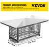 VEVOR Chimney Cap, 8\" x 17\" Flue Caps, 304 Stainless Steel Fireplace Chimney Cover, Adjustable Metal Spark Arrestor with Bolts Screws, Mesh Chimney Flue Cover for Outside Existing Clay Flue Tile