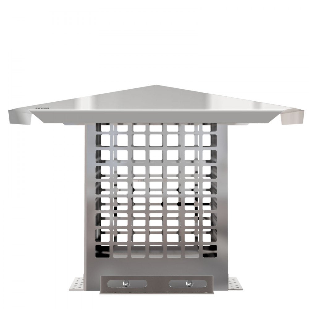 VEVOR Chimney Cap, 8\" x 8\" Flue Caps, 304 Stainless Steel Fireplace Chimney Cover, Adjustable Metal Spark Arrestor with Bolts Screws, Mesh Chimney Flue Cover for Outside Existing Clay Flue Tile