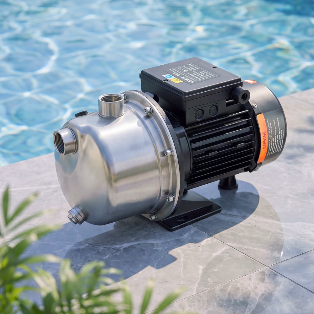 VEVOR Booster Pump 1.5 HP 24 GPM TEFC Motor for Pressure Side Pool Cleaners, AC 120V Pool Booster Pump, 200 ft Max Head, NPT 1 in Inlet/Outlet, Wide Compatibility, Easy Install with Quick Connect Kit
