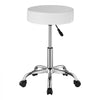 VEVOR Rolling Stool with Wheels, 450 LBS Weight Capacity Round Rolling Stool Chair, Height Adjustable Thickened PU Leather Swivel Stool for Salon, Spa, Massage, Tattoo, Clinic, White