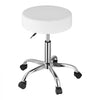 VEVOR Rolling Stool with Wheels, 450 LBS Weight Capacity Round Rolling Stool Chair, Height Adjustable Thickened PU Leather Swivel Stool for Salon, Spa, Massage, Tattoo, Clinic, White